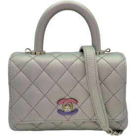 シャネル CHANEL ココハンドル XXS AS2215 メタリックパープル シルバー金具 マルチカラー キャビアスキン レディース ショルダーバッグ【中古】