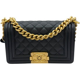 シャネル CHANEL ボーイ シャネル20 A67085 ブラック ゴールド金具 キャビアスキン レディース ショルダーバッグ【中古】