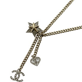 シャネル CHANEL ココマーク ネックレス ゴールド メタル ラインストーン ジュエリー【中古】