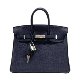 エルメス HERMES バーキン25 W刻 ブルーニュイ シルバー金具 トゴ レディース ハンドバッグ【中古】