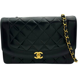 シャネル CHANEL ダイアナ25 A01165 2番台 ブラック ゴールド金具 ラム レディース ショルダーバッグ【中古】