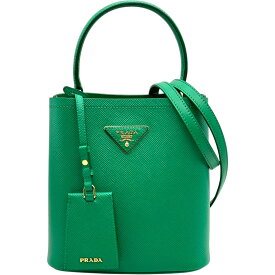 プラダ PRADA パニエ サフィアーノレザー スモールバッグ 1BA217 グリーン ゴールド金具 サフィアーノ レディース ショルダーバッグ【中古】
