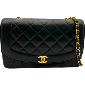 シャネル CHANEL ダイアナ25 A01165 2番台 ブラック ゴールド金具 ラム レディース ハンドバッグ【中古】