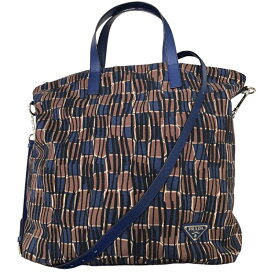 プラダ PRADA ポンディング トートバッグ B2052A ネイビー ナイロン レディース トートバッグ【中古】
