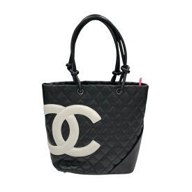 シャネル CHANEL カンボンライントートスモール A25166 ブラックシルバー金具 ラム レディース トートバッグ【中古】