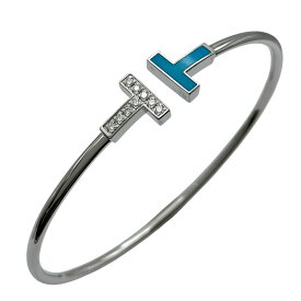 ティファニー TIFFANY＆CO Tワイヤーブレス ホワイトゴールド Au750 ターコイズ ジュエリー【中古】