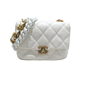 シャネル CHANEL マトラッセミニフラップバッグ AS3205 ホワイトゴールド金具 ラム レディース ショルダーバッグ【中古】