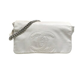 シャネル CHANEL ココマークチェーンショルダーバッグ アイボリーシルバー金具 ラム レディース ショルダーバッグ【中古】