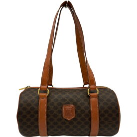 セリーヌ CELINE マカダムミニボストンバッグ ダークブラウン コーティングキャンバス レディース ボストンバッグ【中古】