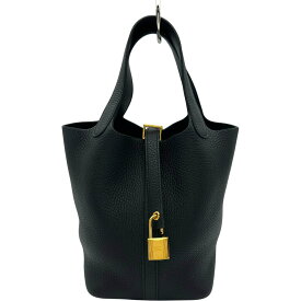 エルメス HERMES ピコタンロックPM Y刻 ブラック ゴールド金具 トリヨン レディース ハンドバッグ【中古】