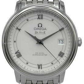 オメガ OMEGA デビル ブレステージ コーアクシャル 36.8mm 424.10.37.20.04.001 ホワイト ステンレススチール メンズ 腕時計【中古】