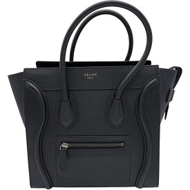 セリーヌ CELINE ラゲージ マイクロショッパー 189793 ブラック レザー レディース ハンドバッグ【中古】