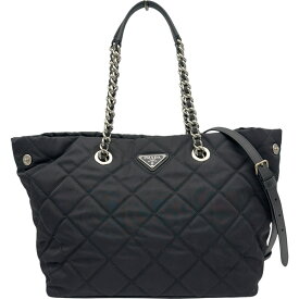 プラダ PRADA 2WAYトートバッグ 1BG740 ブラック ナイロン レディース トートバッグ【中古】
