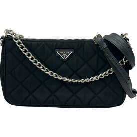 プラダ PRADA 2WAY ショルダーバッグ 1BH026 ブラック シルバー金具 ナイロン レディース ショルダーバッグ【中古】
