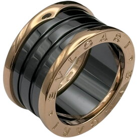 ブルガリ BVLGARI ビーゼロワン リング 4バンド(M) ピンクゴールド Au750/黒セラミック ジュエリー【中古】
