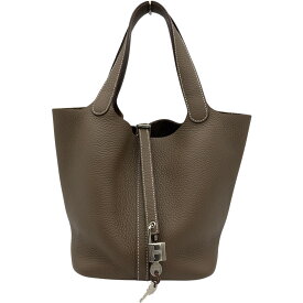エルメス HERMES ピコタンロック MM B刻 エトゥープ　シルバー金具 トリヨン レディース トートバッグ【中古】