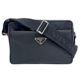 プラダ PRADA ナイロンショルダーバッグ ブラック　シルバー金具 ナイロン ユニセックス ショルダーバッグ【中古】