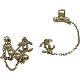 シャネル CHANEL イヤーカフ付 ココマークピアス ゴールド メタル アクセサリー【中古】