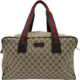 グッチ GUCCI シェリーライン ボストンバッグ 153240 ベージュ GGキャンバス ユニセックス ボストンバッグ【中古】