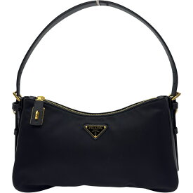 プラダ PRADA エメ テスート ワンショルダーバッグ 1BC232 ブラック ゴールド金具 ナイロン/レザー レディース ショルダーバッグ【中古】