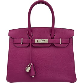エルメス HERMES バーキン30 A刻 ローズパープル シルバー金具 トゴ レディース ハンドバッグ【中古】