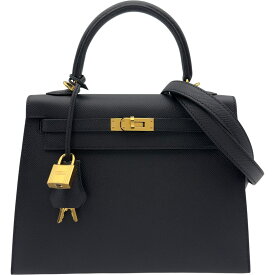 エルメス HERMES ケリー25 外縫い G刻 ブラック ゴールド金具 エプソン レディース ショルダーバッグ【中古】