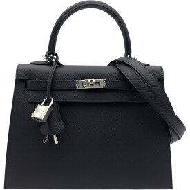 エルメス HERMES ケリー25 外縫い G刻 ブラック シルバー金具 エプソン レディース ハンドバッグ【中古】