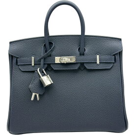 エルメス HERMES バーキン25 K刻印 ブルーニュイ シルバー金具 トゴ レディース ハンドバッグ【中古】