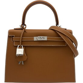 エルメス HERMES ケリー25 外縫い K刻 ゴールド シルバー金具 エプソン レディース ショルダーバッグ【中古】