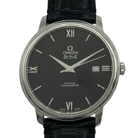 オメガ OMEGA デビル プレステージ コーアクシャル クロノメーター 424.13.40.20.01.001 ブラック ステンレススチール 自動巻き メンズ 腕時計【中古】