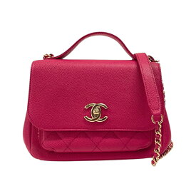シャネル CHANEL ビジネスアフィニティ スモールショルダーバッグ A93749 ピンク ゴールド金具 キャビアスキン レディース【中古】