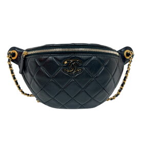 シャネル CHANEL マトラッセウエストバッグ AP4113 ブラック ゴールド金具 ラムスキン レディース ショルダーバッグ【中古】