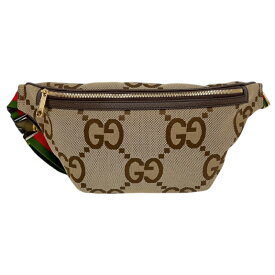 グッチ GUCCI ジャンボGGベルトバッグ 696031 ブラウン GGキャンバス ユニセックス ウエストバッグ【中古】