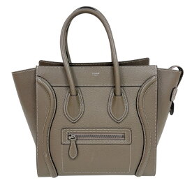 セリーヌ CELINE ラゲージ マイクロショッパー 189793 スリ　シルバー金具 ドラムドカーフ レディース ハンドバッグ【中古】