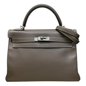エルメス HERMES ケリー32 内縫い □K刻印 エトゥープ スイフト　シルバー金具 レディース ハンドバッグ【中古】