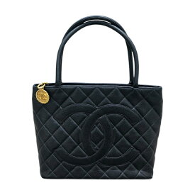 シャネル CHANEL 復刻トート A01804 4番台 ブラック ゴールド金具 キャビアスキン レディース トートバッグ【中古】