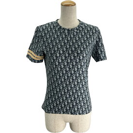 クリスチャン・ディオール Christian Dior トロッター柄半袖Tシャツ 2P12155050 ブルー コットン レディース 半袖Tシャツ【中古】