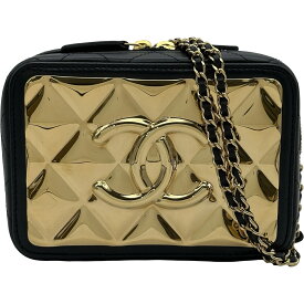 シャネル CHANEL マトラッセ バニティ ミニカードケース AP3002 31番台 ゴールド/ブラック ラム レディース ショルダーバッグ【中古】