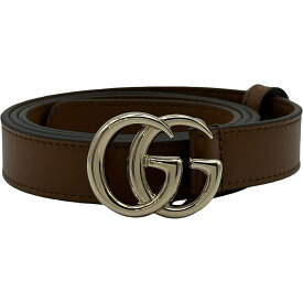 グッチ GUCCI ダブルG スリムベルト 80cm 409417 レザー レディース ベルト【中古】