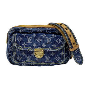 ルイ・ヴィトン LOUIS VUITTON バムバッグ M95347 ブルー ゴールド金具 モノグラム・デニム レディース ボディバッグ ウエストバッグ【中古】