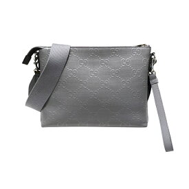 グッチ GUCCI GGエンボスショルダーバッグ 696009 グレー GGエンボス メンズ ショルダーバッグ【中古】