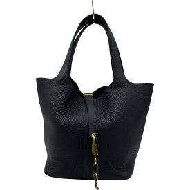 エルメス HERMES ピコタンロック MM Z刻 ブルーニュイ　ゴールド金具 トリヨン レディース トートバッグ【中古】