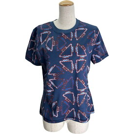エルメス HERMES ロゴプリント半袖Tシャツ 2E4600DC インディゴ コットン レディース 半袖Tシャツ【中古】