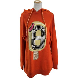 エルメス HERMES アイスクリームロングニットパーカー 4E2628DB オレンジ カシミヤ レディース ニット【中古】