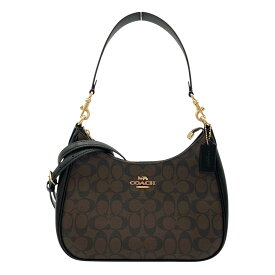 コーチ COACH テリホーボー CK161 ブラウン/ブラック シグネチャーPVC/レザー レディース ショルダーバッグ【中古】