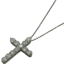 ティファニー TIFFANY＆CO ラージクロスネックレス プラチナ Pt950 ダイヤモンド ジュエリー【中古】