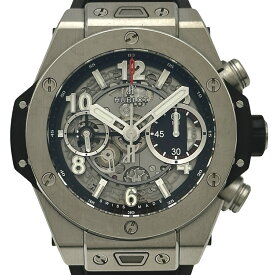 ウブロ HUBLOT ビッグバン ウニコ チタニウム 441.NX.1170.RX マットブラックスケルトン チタン 自動巻き メンズ 腕時計【中古】