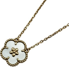 ヴァンクリーフ＆アーペル Van Cleef & Arpels ラッキースプリングプラムブロッサムネックレス ピンクゴールド Au750 マザー オブ パール ジュエリー【中古】