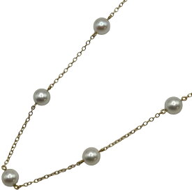 ミキモト MIKIMOTO ステーションパールネックレス ゴールド K18 パール ジュエリー【中古】