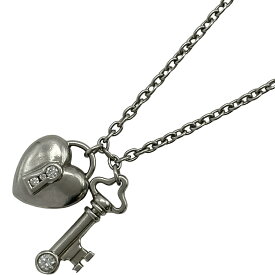 ティファニー TIFFANY＆CO ハートロックキーネックレス プラチナ Pt950 ダイヤモンド ジュエリー【中古】